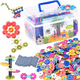Stavebnica - Bloky oblátky stavebná Puzzle XXL 560 ks. BOX