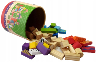 Stavebnica - Drevené kocky Mini Matters 50 prvkov