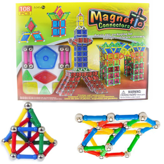 Stavebnica - Stavebné magnetické magnetické bloky 108 el.