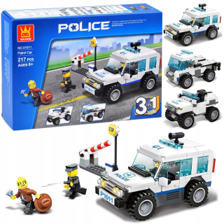 Stavebnica - Technické bloky POLICE 3v1 postavia vozidlo ZA3842
