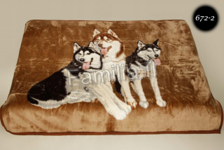 Prikrývka, prehozy na posteľ - Prikrývka Elway 160x210 Husky Bronze Dog Dogs hrubý akryl