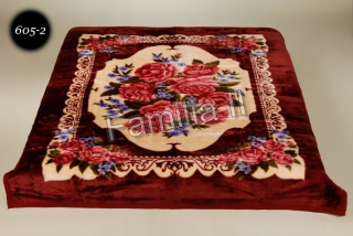 Prikrývka, prehozy na posteľ - Prikrývka Elway 160x210 cm Burgundské kvety - hrubý akryl