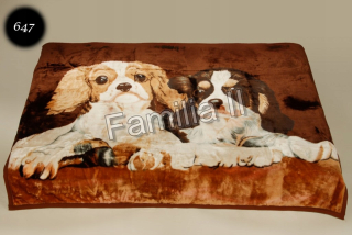 Prikrývka, prehozy na posteľ - Elwayová prikrývka 160x210 cm psy 647 - hrubý akryl