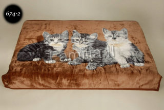 Prikrývka, prehozy na posteľ - Prikrývka Elway 160x210 cm sivé mačky bronz - hrubý akryl