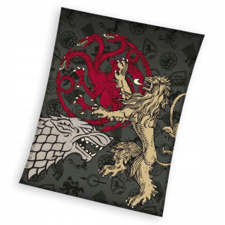 Prikrývka, prehozy na posteľ - Fleece prikrývka Game of Thrones 150 cm x 200 cm