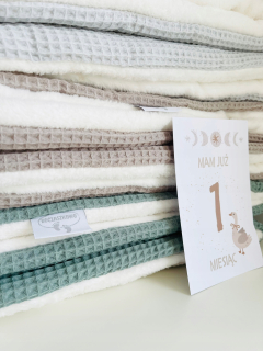 Prikrývka, prehozy na posteľ - Bambusové swaddle s vankúšom pre batoľa 100x110