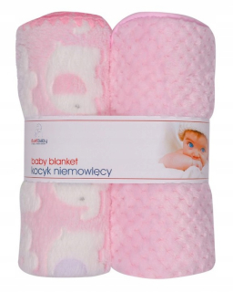 Prikrývka, prehozy na posteľ - Prikrývka Duo Baby 80 x 90 cm odtiene ružovej
