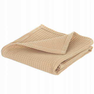 Prikrývka, prehozy na posteľ - Detská prikrývka Waffel 100x75 béžová swaddle