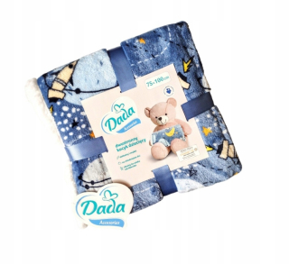 Prikrývka, prehozy na posteľ - Dvojitá detská prikrývka Dada modrá 75x100