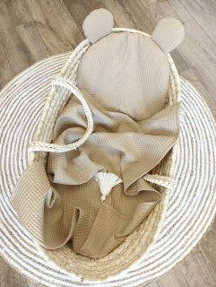Prikrývka, prehozy na posteľ - Prikrývka a vankúšový plyšový medvedík pre Trolley Cradle Béžová vafle
