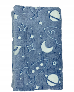 Prikrývka, prehozy na posteľ - Plyšový priestor žiariaci v tme 100x120