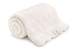 Prikrývka, prehozy na posteľ - Prikrývka so 100% merino smotanou perlovou vlnou - My MEMI
