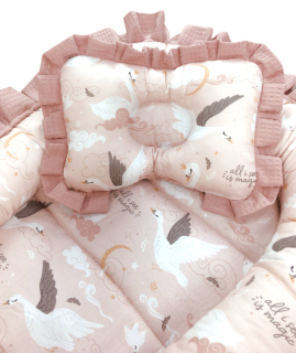 Hniezdo pre bábätko - Baby Cocoon Nest, detské hniezdne labute 4 cz