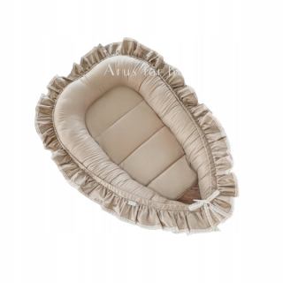 Hniezdo pre bábätko - Cocoon Coon Cotton Socket s ozdobou a čipkou