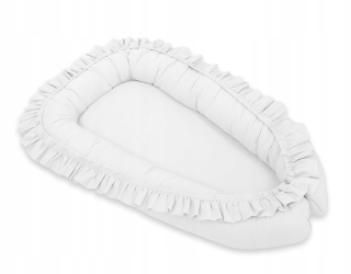 Hniezdo pre bábätko - Cocoon/Baby Playpen s bielym frilom