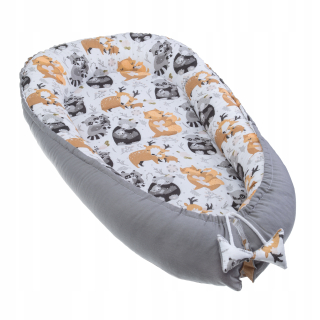 Hniezdo pre bábätko - Cocoon Baby Cotton Socket Playpen 75+C.Szary