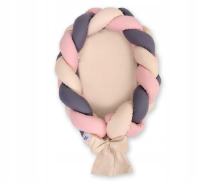 Chránič do detskej postielky - Baby Cocoon 2 v ružovej farbe 1-beige-Grassy