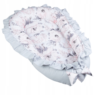 Hniezdo pre bábätko - Baby Cocoon s frihlou soket Playpen 71+šedá