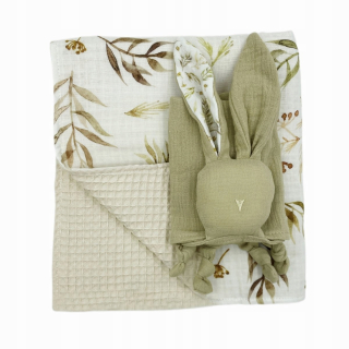 Detský paplón - Waffle Quilt 70x100 Cuddly Cream Flora