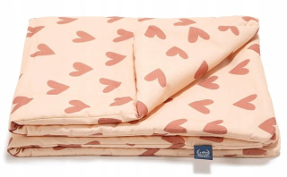Detský paplón - Detská prikrývka 110x140 srdcový rytmus Pink La Millou