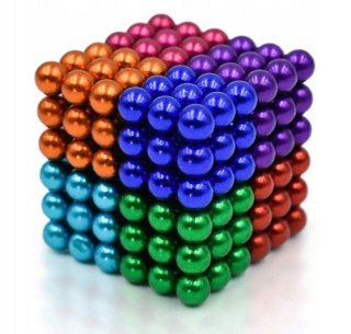 Stavebnica - Colored Balls BOX 216 5mm Magnetic Dúha 8