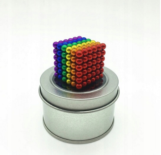 Stavebnica - Farebné magnetické guličky 5mm 216 ks + BOX NEOCUBE