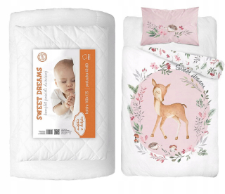 Detský set paplón, vankúš - Sada 4 prvkov pre COT 100x135 Jeleň