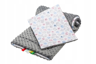 Detský paplón a vankúš - Prikrývka Minky set deka 75x100 cm prikrývka + vankúš