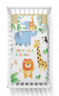 Detský set paplón, vankúš - Sada podstielky 100x135cm bavlna Zoo