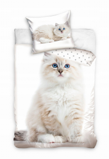 Detský set paplón, vankúš - Sada podstielky 160x200 cm mačka Cat Cat Cat 100%