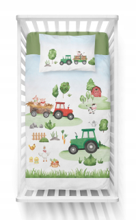 Detský set paplón, vankúš - Sada 4 prvkov pre traktor 100x135