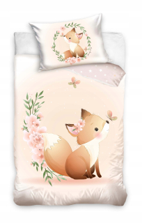 Detský set paplón, vankúš - Sada posteľných líškov FOX 100x135 CM Bavlnené deti