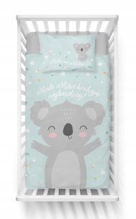 Detský set paplón, vankúš - Sada podstielky medveďa koala 90x120 cm miętowe baw
