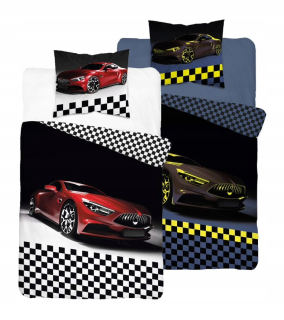 Detský set paplón, vankúš - Sada podstielky GLOWALING AUTOMOBLE 140X200 FLOU