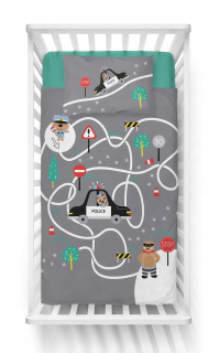 Detský set paplón, vankúš - Sada na posteľnú obliečku 100x135 Cotton Police Bear