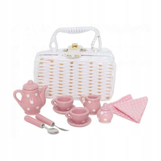 Piknikový kôš mini porcelán sada riadu