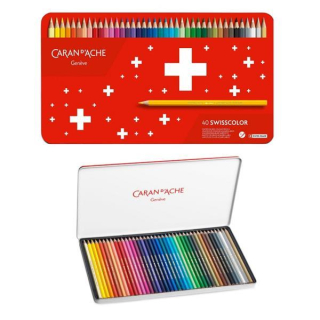 CARAN D'ACHA SWISSCOLOR AQUARELLE CRAYONS 40PC. mne