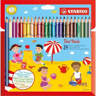 Ceruzky Stabilo 24 farieb hrubý trio hustý