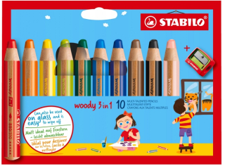 Ceruzky Stabilo Woody 3in1 10 Kusy pre deti