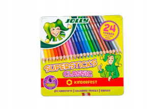 Pastelky superstých 24 farieb v kovovej krabici