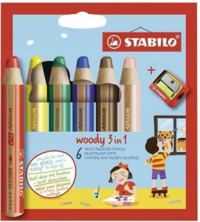 Woody 3in1 ceruzky 6 KOL + Stubilo ceruzka
