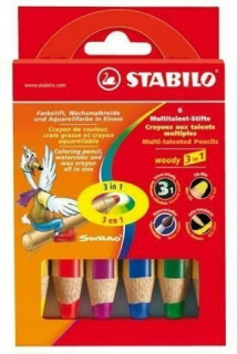 Woody Crayons. 6 farieb. Stabilný