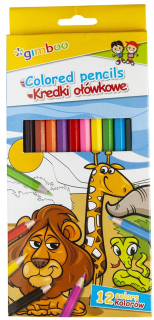 Gimboo ceruzky ceruzky CRAYONS, HEXAGONAL, 12ks, mix