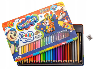 Ceruzkové pastelky hrubé bambino 26 farby kovov