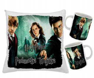 Detský vankúš - Hrnček + vankúš Harry Potter + názov ventilátora