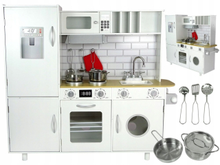 Kitchen Drevená Bean White príbory Práčka