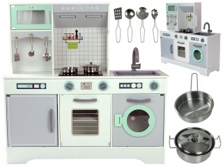 Kuchyňa Drevená Sara White a Mint Príslušenstvo