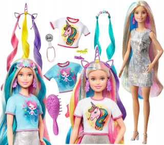 Barbie bábika Rozprávka účes Syrena Unicorn