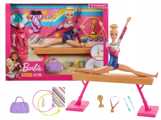 Bábika Barbie gymnastka + GJM72 príslušenstvo