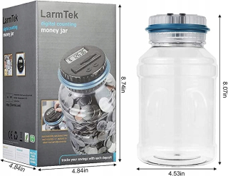 Detská pokladnička - Larmtec Piggy Bank s meračom pre euro mince
